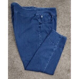 Believe In Your Own Beauty Pull On Med Wash Blue Jeans Size 28W Stretchy Relaxed